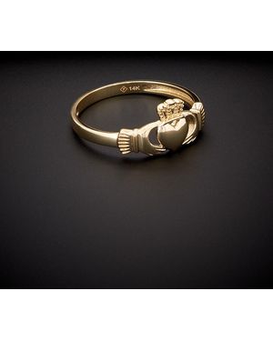 Italian Gold 14k Claddagh Ring - Black