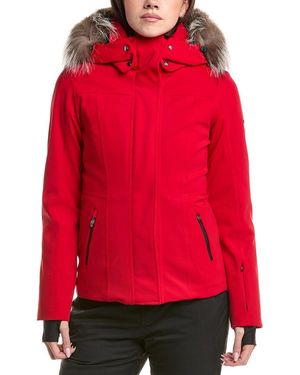 Post Card Fur-Trim Down Ski Jacket - Red