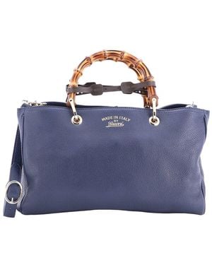 Gucci Bamboo Shopper Tote Medium (authentic Pre-loved) - Blue