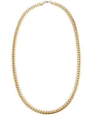 Adornia 18K Plated Stainless Steel Tarnish-Resistant Flat Curb Chain Necklace - Metallic