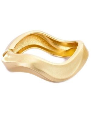 Adornia Plated Wavy Chunky Bangle Bracelet - Metallic