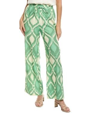 Seraphin Linen-Blend Pant - Green
