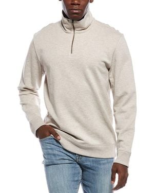 Vince Mock Neck 1/4-Zip Sweater - Blue