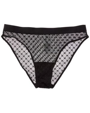 Wolford Sheer Logo Brief - Black
