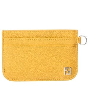 Fendi Ff Leather Card Case - Orange