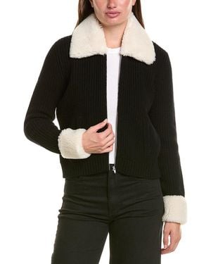 Hannah Rose Merino Wool Shaker Jacket - Black