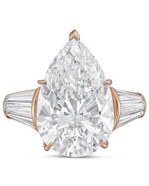Diana M. Jewels Diana M. 18K Rose 8.70 Ct. Tw. Lab-Grown Diamond Three-Stone Ring - White