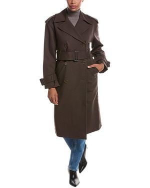 Susana Monaco Double Knit Trench Coat - Brown