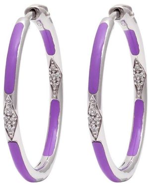 Diamond Select Cuts 0.06 Ct. Tw. Diamond Hoops - Pink