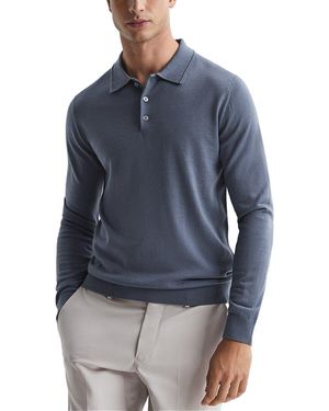 Reiss Trafford Wool Polo Sweater - Blue