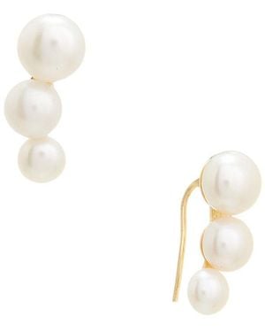 Maitre De Diamant 18k 5.5-7.5mm Pearl Earring - White