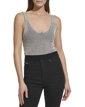 DKNY Rib Crop Sweater - Gray