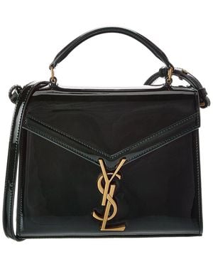 Saint Laurent Cassandra Mini Patent Shoulder Bag - Black