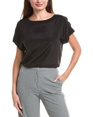 Lafayette 148 New York Knit Silk-Blend Blouse - Black
