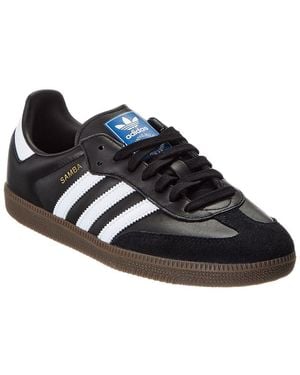adidas Samba Noir Leather & Suede Sneaker - Black