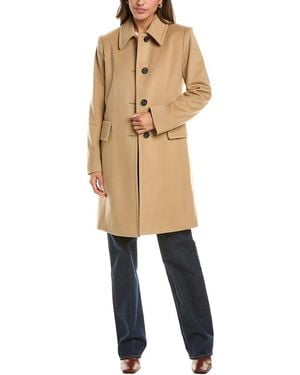 Fleurette Club Collar Wool Coat - Natural