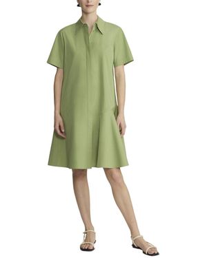 Lafayette 148 New York Flounced Hem Shirtdress - Green