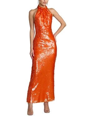 Mac Duggal Sequin Ankle Dress - Orange