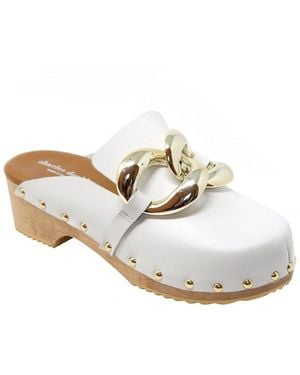 Charles David Siena Leather Clog - White
