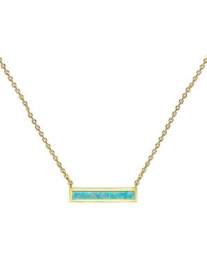 Liv Oliver 18k 3.25 Ct. Tw. Opal Bar Necklace - Metallic
