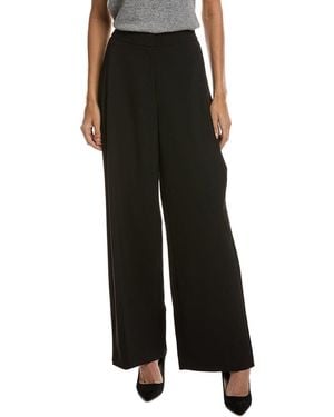Kenneth Cole Luxe Twill Side Pleat Wide Leg Pant - Black