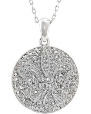 Gemstones Silver 0.40 Ct. Tw. Diamond & White Topaz Necklace - Grey