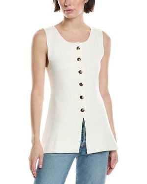 Avantlook Button Knit Top - White