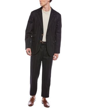 Brunello Cucinelli 2pc Wool-blend Suit With Pleated Pant - Black