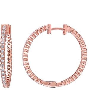 Diamond Select Cuts 14k Rose Gold 0.86 Ct. Tw. Diamond Hoops - Pink