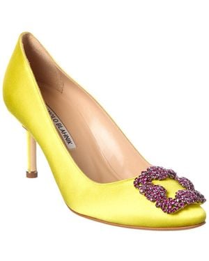 Manolo Blahnik Hangisi 70 Satin Pump - Yellow