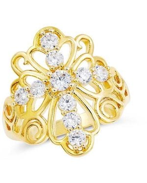 Savvy Cie Plated Cz Statement Ring - Metallic