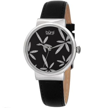 Burgi Burgi Leather Watch - Black