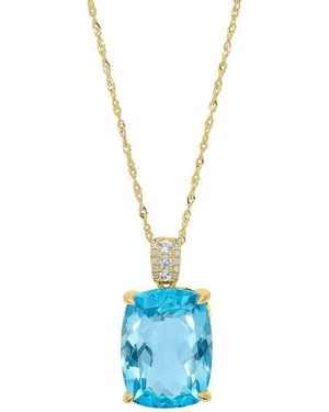 Savvy Cie Silver 18.00 Ct. Tw. Blue Topaz Statement Pendant