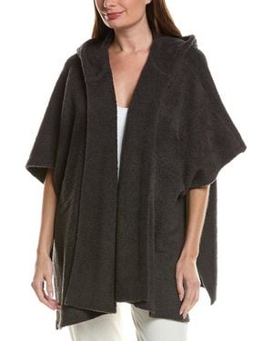 Barefoot Dreams Cozychic Hooded Poncho - Black