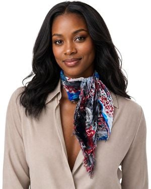 Blue Pacific Leopard Rose Neckerchief - Blue
