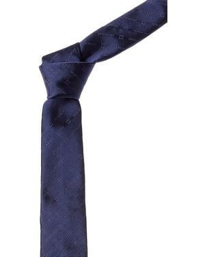 Givenchy Tonal Diagonal Logo Silk Tie - Blue