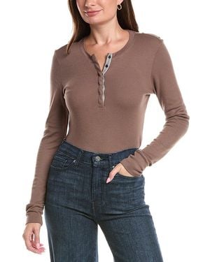 Michael Stars Minnie Fitted Thermal Top - Blue