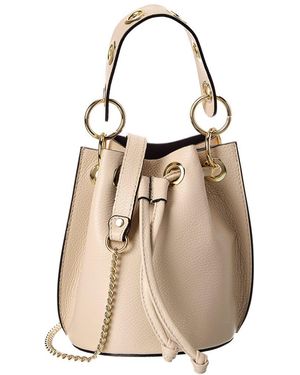 Italian Leather Bucket Bag - Natural
