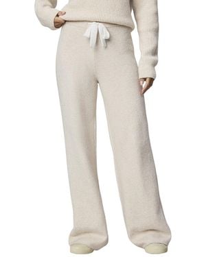 Splendid Stassi Satin Tie Sweater Pant - White