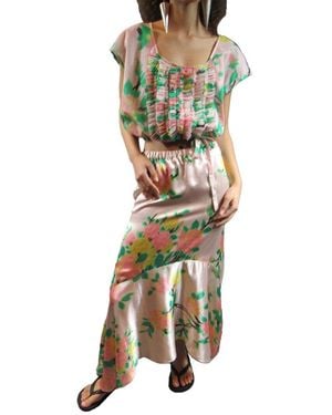 Tracy Reese High-low Skirt - Green