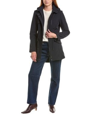 Sam Edelman Cinched Waist Softshell Coat - Black