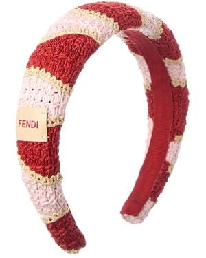 Fendi Logo Crochet Headband - Red