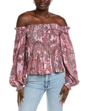 L'Agence Ariela Off-The-Shoulder Blouse - Red