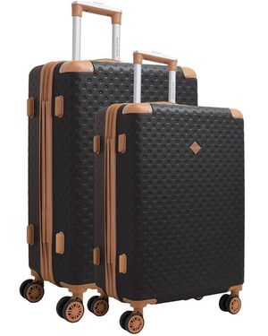 Joan & David Max Studio Tufted Abs 2pc Hard-sided Luggage Set - Black