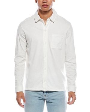 Vince Sueded Jersey Button-Down Shirt - White