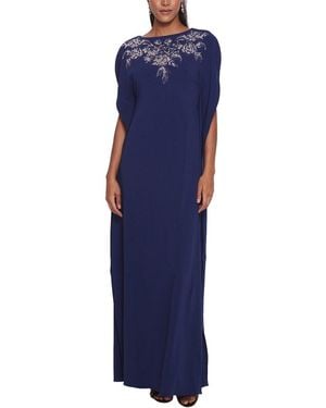 Marchesa Lightweight Crepe Kaftan Gown - Blue