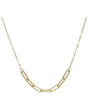 Italian Gold 10K 3.2Mm Paperclip Fancy Necklace - Metallic