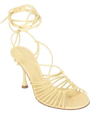 Bottega Veneta Lambskin Dot Leather Sandal (Authentic Pre-Loved) - Metallic
