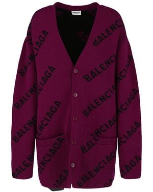 Balenciaga Wool-Blend Knitwear - Purple