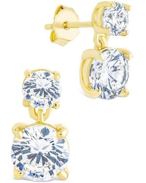 Sterling Forever 14k Over Silver Cz Galatea Brilliant Cut Stud Earrings - White